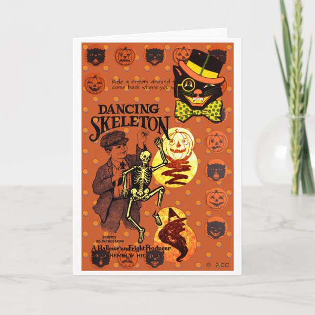 Tarjeta Esqueleto bailarín (Anverso)