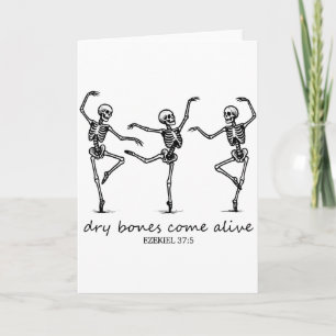 Tarjeta Esqueleto Bailarín Huesos Secos Cobran Vida Ha Cri