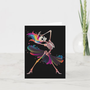 Tarjeta Esqueleto bailarín Rainbow Llerina Halloween