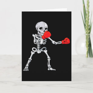 Tarjeta Esqueleto Boxeo Kickboxing Mma Halloween