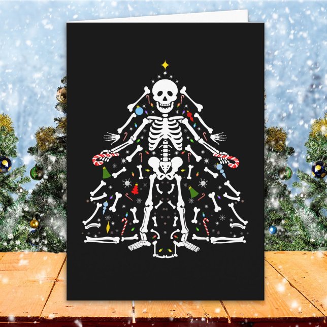 Tarjeta Esqueleto de árbol de Navidad alegre (Subido por el creador)
