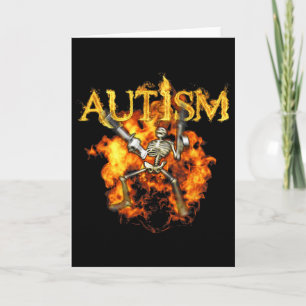 Tarjeta Esqueleto de autismo Armas Divertidas Huesos de Fu