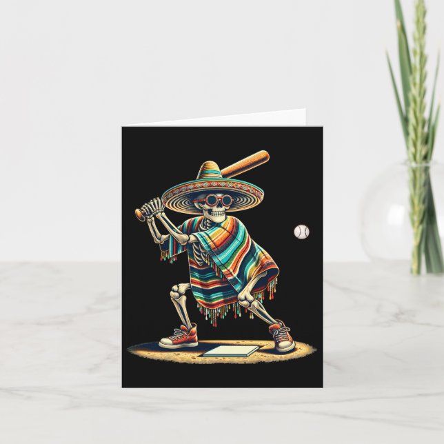 Tarjeta Esqueleto de Bysebyll Sombrero Mexicano Cinco De M (Anverso)