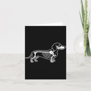 Tarjeta Esqueleto de Dachshund Halloween Salchicha Perro