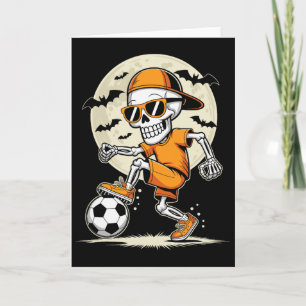 Tarjeta Esqueleto de dibujos animados divertido jugador de
