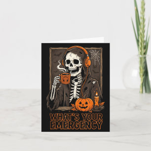 Tarjeta Esqueleto de emergencia de Halloween ¿Cuál es la e