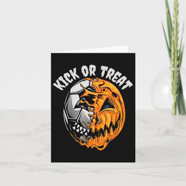 Tarjeta Esqueleto de fútbol de Halloween (Anverso)