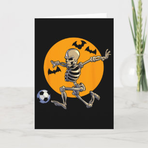 Tarjeta Esqueleto de fútbol Halloween hombres niños jugado