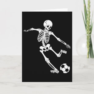 Tarjeta Esqueleto de fútbol Halloween hombres niños jugado