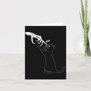 Tarjeta Esqueleto de gato negro Mano Boop nariz de gato di