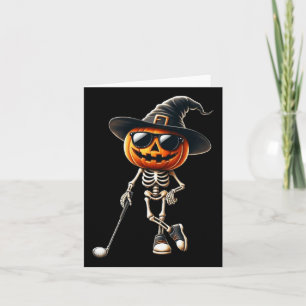 Tarjeta Esqueleto de golf calabaza golfista Halloween Cos