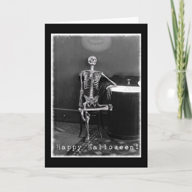 Tarjeta Esqueleto de Halloween (Anverso)