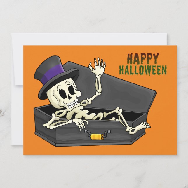 Tarjeta Esqueleto de Halloween (Anverso)