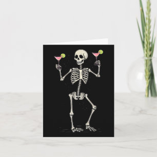 Tarjeta Esqueleto de Halloween Beber cola cosmopolita