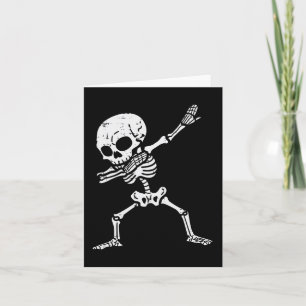 Tarjeta Esqueleto de Halloween Dabbing Niños Chicas