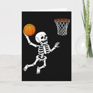 Tarjeta Esqueleto de Halloween Dunking A Sketll Boys Chica