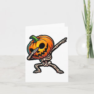 Tarjeta Esqueleto de Halloween haciendo Dab chicos truco d