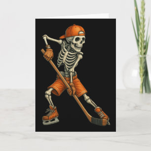 Tarjeta Esqueleto de Halloween Hockey sobre Hielo Temporad