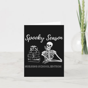 Tarjeta Esqueleto de Halloween para estudiantes de escuela