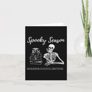 Tarjeta Esqueleto de Halloween para estudiantes de escuela