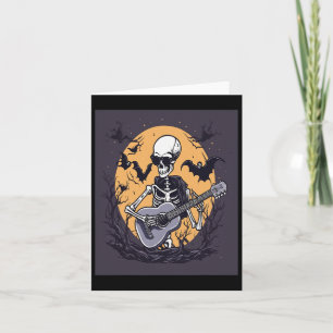 Tarjeta Esqueleto de Halloween Tocando Música De Guitarra