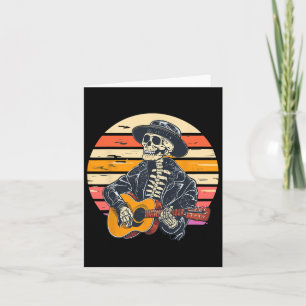 Tarjeta Esqueleto De Halloween Tocando Rock Y Rollo De Gui
