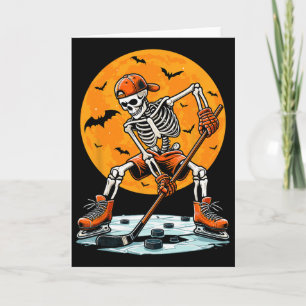 Tarjeta Esqueleto de Hockey sobre Hielo Chicos Espeluznant