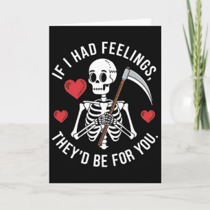 Tarjeta Esqueleto de humor oscuro del día de San Valentín 