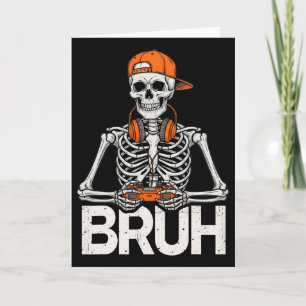 Tarjeta Esqueleto de jugador Bruh Halloween Control de vid