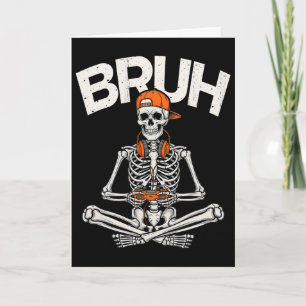 Tarjeta Esqueleto de jugador Bruh Halloween Control de vid