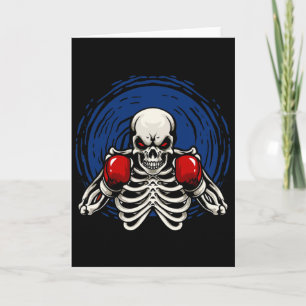 Tarjeta Esqueleto de kickboxing Kickboxer divertido de box