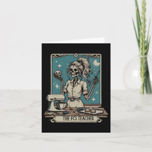 Tarjeta Esqueleto de maestro Halloween Familia y Ciencia d