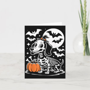 Tarjeta Esqueleto de perro divertido de Halloween Huesos d