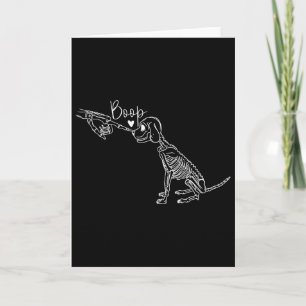 Tarjeta Esqueleto de Perro Divertido Mano Boop Halloween C