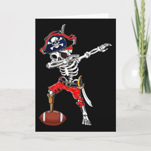 Tarjeta Esqueleto de pirata haciendo dab y Footll Ll Disfr