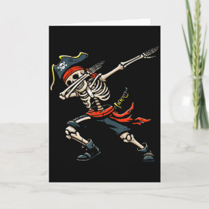 Tarjeta Esqueleto de pirata haciendo Dabbing Disfraz de ba