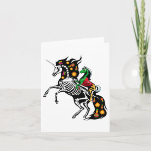 Tarjeta Esqueleto de rayos X Caballo montando Unicornio Ci