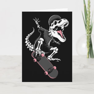 Tarjeta Esqueleto de Skateboarder T-rex - Ska de Dinosauri