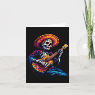 Tarjeta Esqueleto de sombrero México día de los muertos