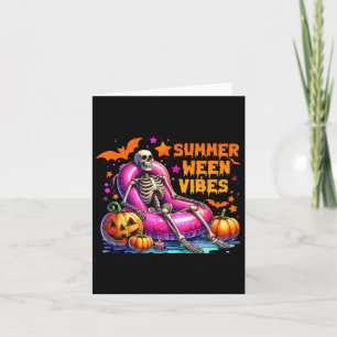 Tarjeta Esqueleto de vacaciones de verano de Halloween Sum