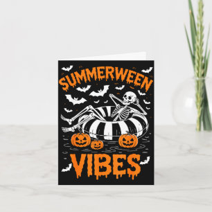 Tarjeta Esqueleto de vibraciones de Summerween flotando en