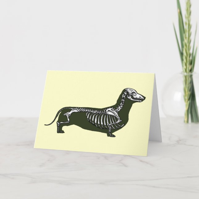 Tarjeta esqueleto del dachshund (Anverso)