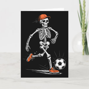 Tarjeta Esqueleto Divertido de Fútbol para Hombres y Niños