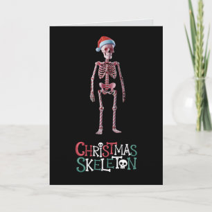 Tarjeta Esqueleto divertido de Navidad