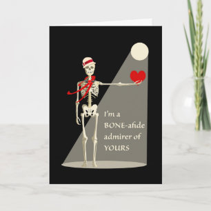 Tarjeta Esqueleto divertido del día de San Valentín, admir