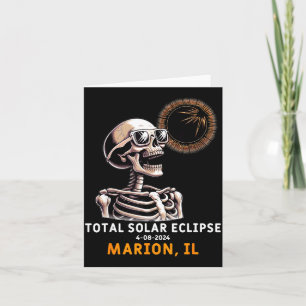 Tarjeta Esqueleto Divertido Eclipse Solar Marion Illinois