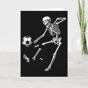 Tarjeta Esqueleto Divertido Jugando Fútbol, Fútbol de Hall