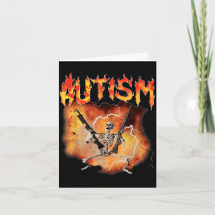 Tarjeta Esqueleto divertido retro autista y gay autismo
