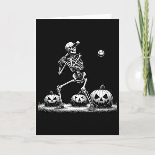 Tarjeta Esqueleto Divertido Vende Jugador Halloween Hombre