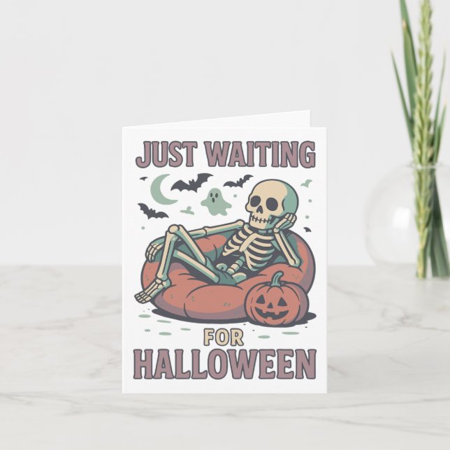 Tarjeta Esqueleto espeluznante divertido de Summerween esp (Anverso)